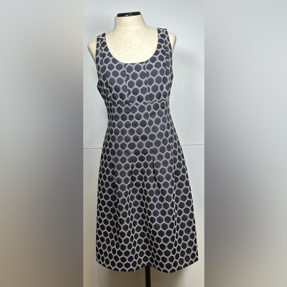 Jones New York Blue/White Patterned A-Line Dress. Size 6. #Twee #preppy